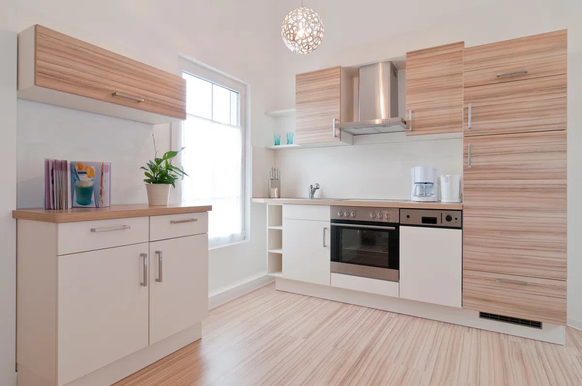 A modern kitchen with cabinetry