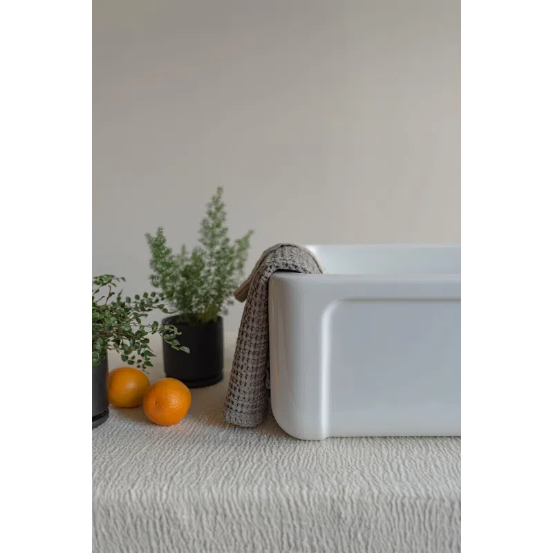 Modern White Kitchen Sink With Greenery