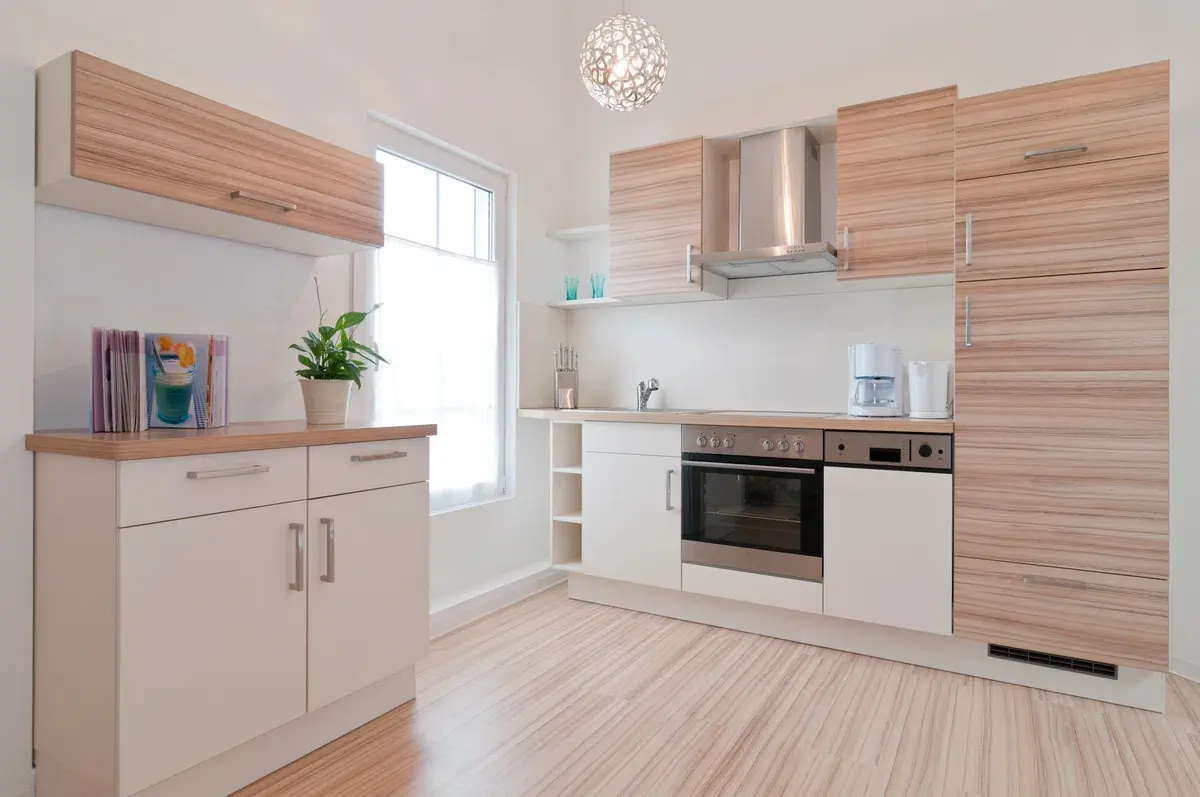 A modern kitchen with cabinetry