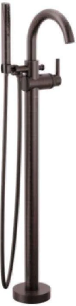 Delta Trinsic Single Handle Floor Mount Tub Filler Trim With Hand Shower - Venetian Bronze