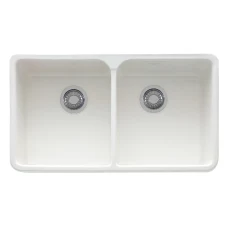 Franke Manor House Double Basin Apron Front Fireclay Sink - White