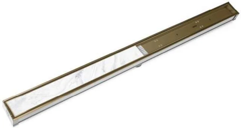 Infinity Drain 40" S-PVC Series Complete Kit with Tile Insert Frame - Satin Bronze