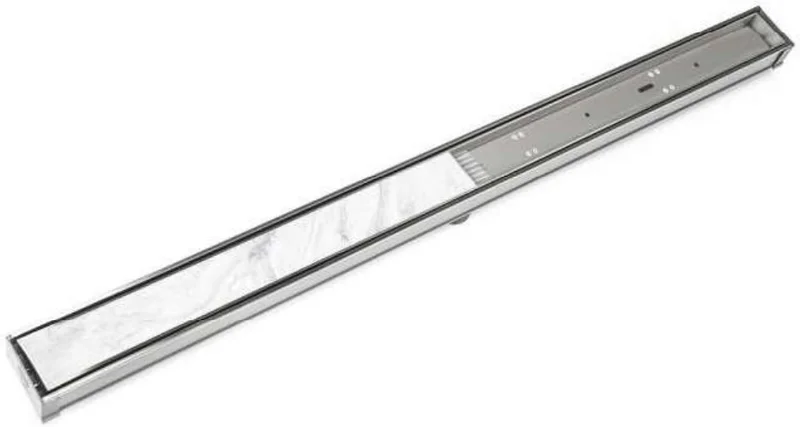 Infinity Drain 40" S-PVC Series Complete Kit with Tile Insert Frame - Satin Stainless