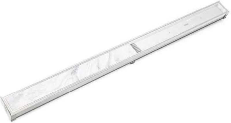 Infinity Drain Site Sizable Series 48" PVC Complete Kit With Tile Insert Frame - Matte White
