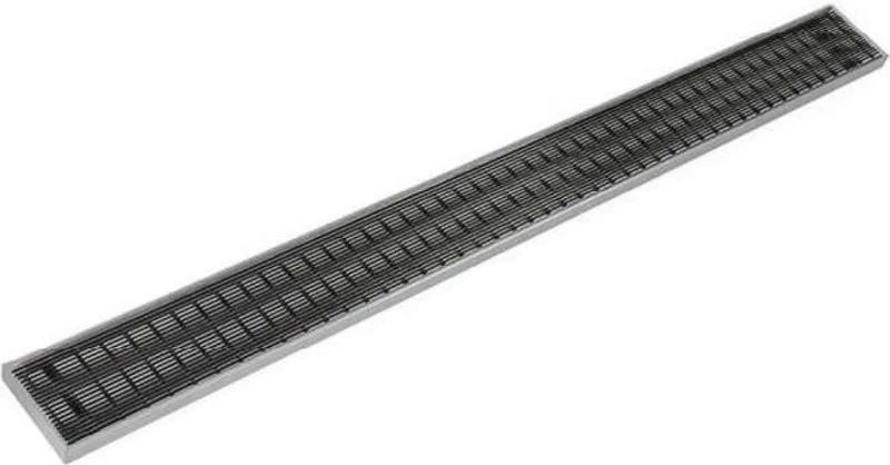 Infinity Drain Site Sizable Series 48" PVC Complete Kit With 4" Wedge Wire Grate - Matte Black