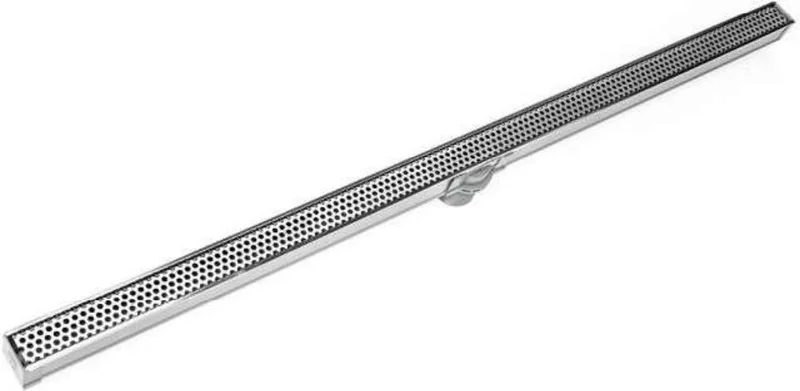 Infinity Drain 60" S-PVC Series Complete Kit with Perforated Circle Pattern Grate - Polished Stainless